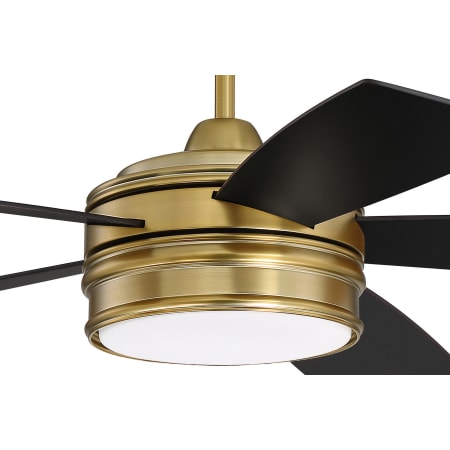 A large image of the Craftmade BRX52 Satin Brass with Flat Black Blade Finish