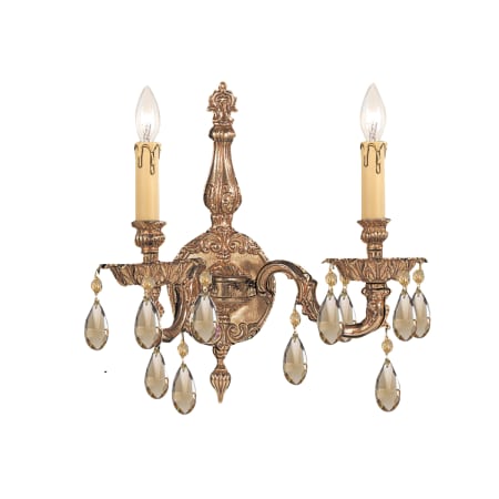 A large image of the Crystorama Lighting Group 2502-CL Olde Brass / Golden Teak Hand Polished