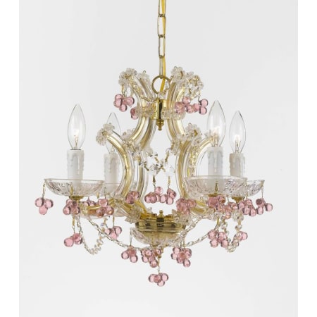 A large image of the Crystorama Lighting Group 4474-CL Gold / Rosa Hand Polished