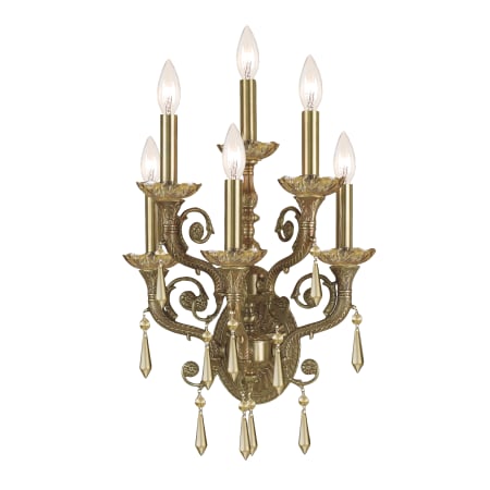 A large image of the Crystorama Lighting Group 5176-CL Aged Brass / Golden Teak Hand Polished