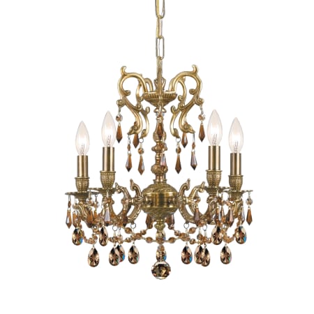 A large image of the Crystorama Lighting Group 5525 Aged Brass / Golden Teak Hand Polished