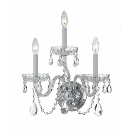A large image of the Crystorama Lighting Group 1033-CL-S Polished Chrome