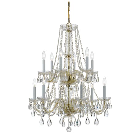 A large image of the Crystorama Lighting Group 1137-CL-MWP Polished Brass