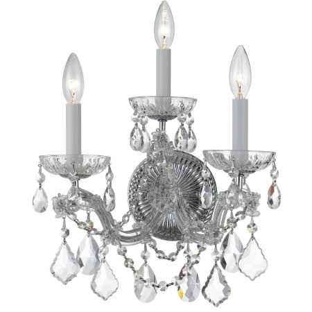 A large image of the Crystorama Lighting Group 4403-CL-S Polished Chrome