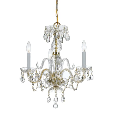 A large image of the Crystorama Lighting Group 5044-CL-SAQ Polished Brass