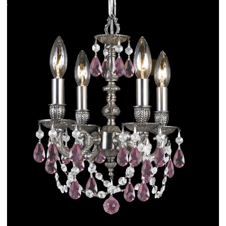A large image of the Crystorama Lighting Group 5504 Pewter / Rose Colored Hand Polished