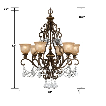 A large image of the Crystorama Lighting Group 7516-CL-MWP Dimensional Drawing