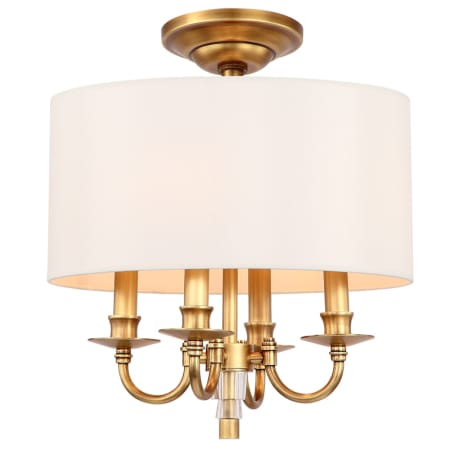 A large image of the Crystorama Lighting Group 8704-CEILING Aged Brass