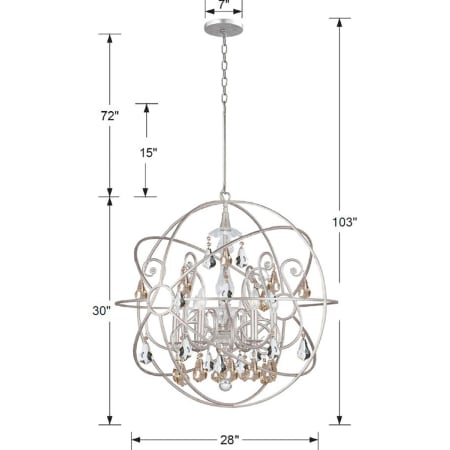 A large image of the Crystorama Lighting Group 9028-GS-MWP Dimensional Drawing