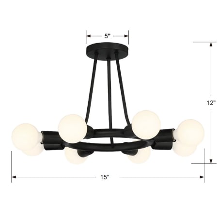 A large image of the Crystorama Lighting Group 9043 Dimensional Drawing