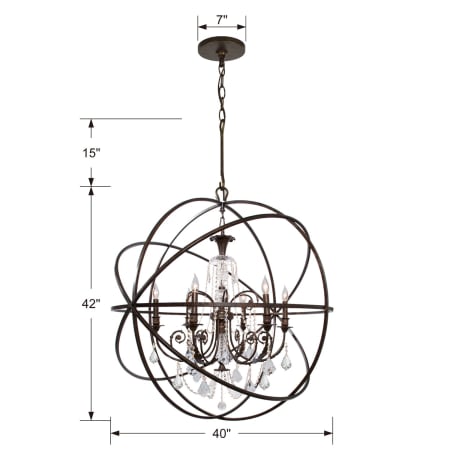 A large image of the Crystorama Lighting Group 9219-CL-MWP Dimensional Drawing