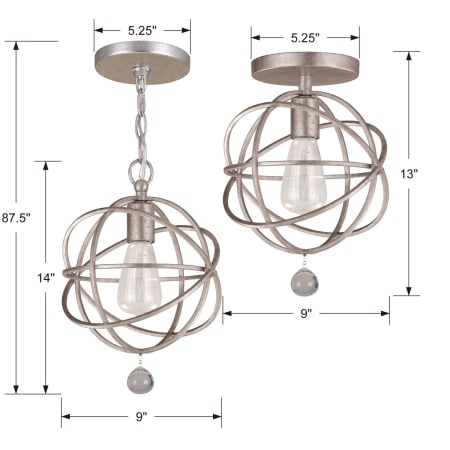 A large image of the Crystorama Lighting Group 9220_CEILING Dimensional Drawing