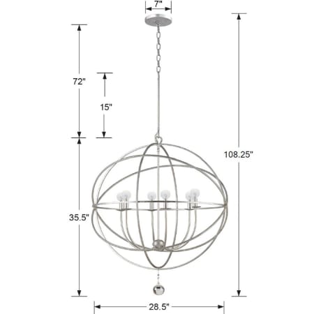 A large image of the Crystorama Lighting Group 9228 Dimensional Drawing