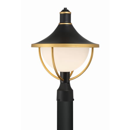 A large image of the Crystorama Lighting Group ATL-709 Matte Black / Textured Gold