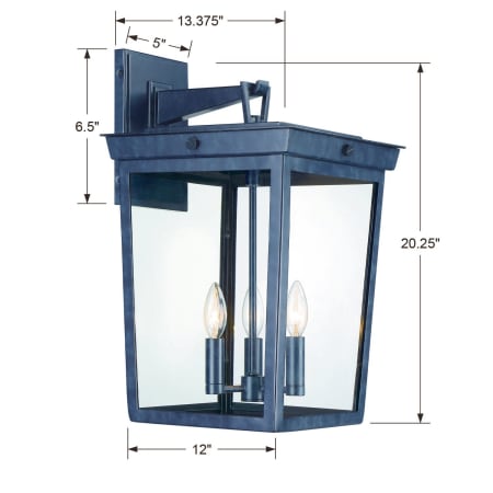 A large image of the Crystorama Lighting Group BEL-A8063 Dimensional Drawing