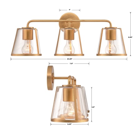 A large image of the Crystorama Lighting Group FUL-913-CL Dimensional Drawing