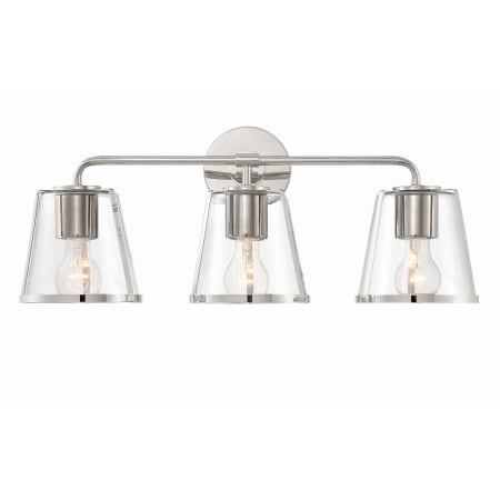 A large image of the Crystorama Lighting Group FUL-913-CL Polished Nickel