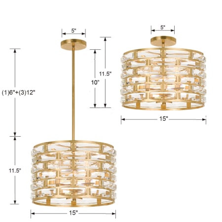 A large image of the Crystorama Lighting Group MER-4865_CEILING Dimensional Drawing