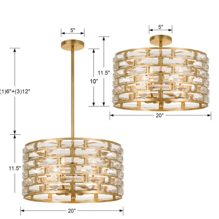 A large image of the Crystorama Lighting Group MER-4866_CEILING Dimensional Drawing