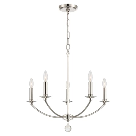 A large image of the Crystorama Lighting Group MIL-8005 Polished Nickel