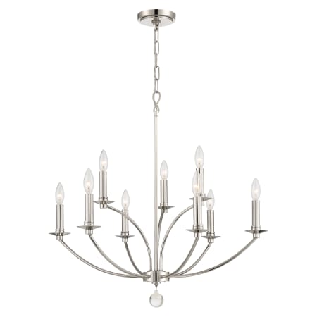 A large image of the Crystorama Lighting Group MIL-8009 Polished Nickel