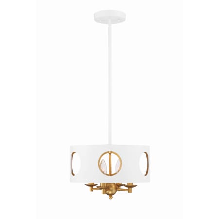 A large image of the Crystorama Lighting Group ODE-700 Matte White / Antique Gold