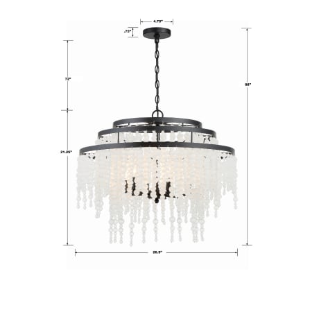 A large image of the Crystorama Lighting Group POP-A5076-FR Dimensional Drawing