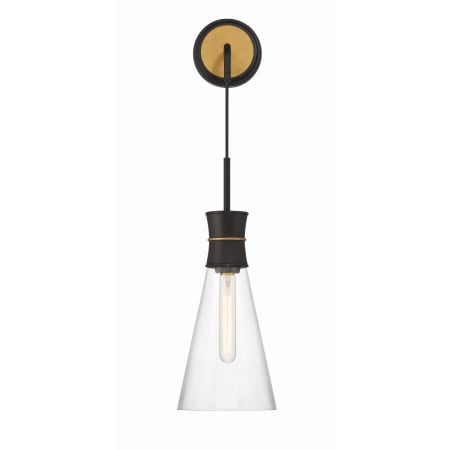 A large image of the Crystorama Lighting Group QUN-1501 Matte Black / Textured Gold