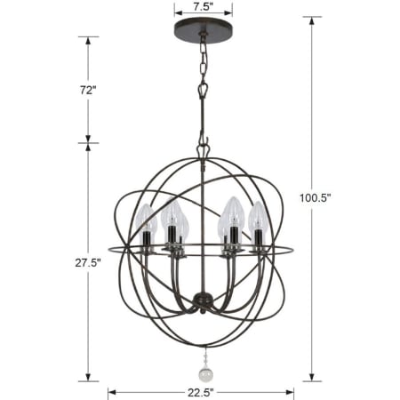 A large image of the Crystorama Lighting Group SOL-9326 Dimensional Drawing