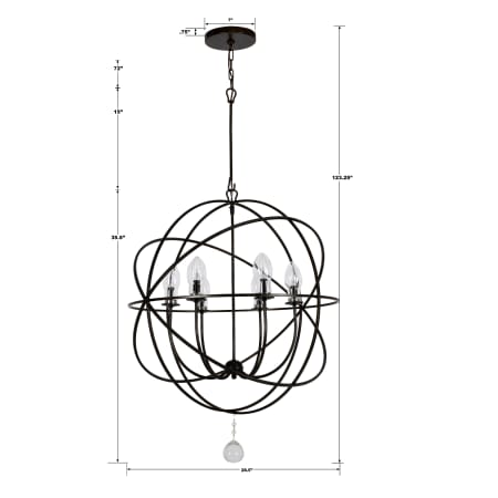 A large image of the Crystorama Lighting Group SOL-9328 Dimensional Drawing