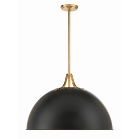 A large image of the Crystorama Lighting Group SOT-18017 Matte Black / Antique Gold