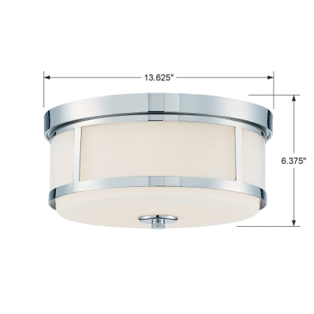 A large image of the Crystorama Lighting Group TRV-A3802 Dimensional Drawing