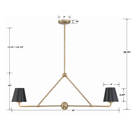 A large image of the Crystorama Lighting Group XAV-B9302 Dimensional Drawing