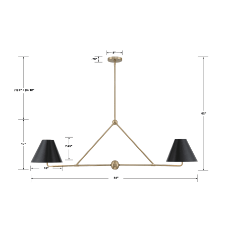 A large image of the Crystorama Lighting Group XAV-B9307 Dimensional Drawing