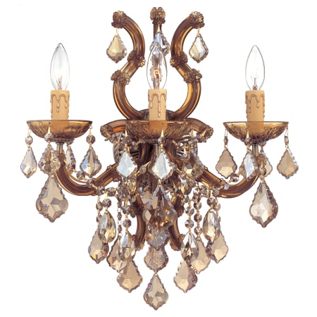 A large image of the Crystorama Lighting Group 4433-CL Antique Brass / Golden Teak Hand Polished