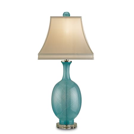 A large image of the Currey and Company 6074 Aqua Blown Glass / Clear