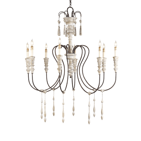 A large image of the Currey and Company 9120 Stockholm White / Rust