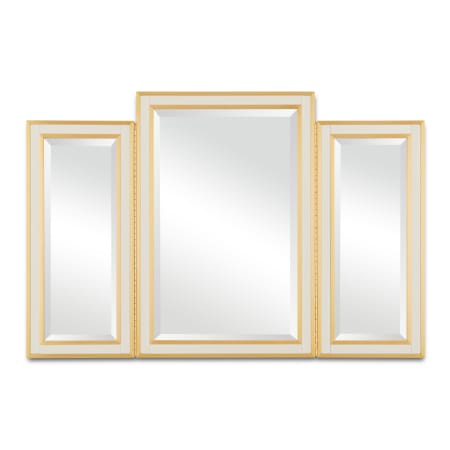 A large image of the Currey and Company 1000-0105 Ivory / Brushed Brass / Mirror