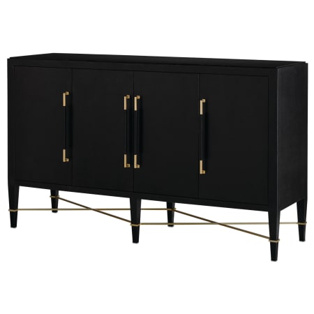 A large image of the Currey and Company 3000-0037 Black Lacquered Linen / Champagne Stretchers