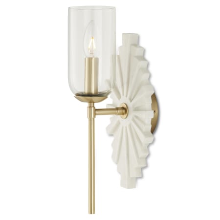 A large image of the Currey and Company 5800-0026 White / Brass / Clear