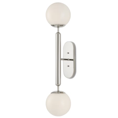 A large image of the Currey and Company 5800-0033 Polished Nickel / White