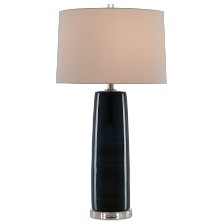 A large image of the Currey and Company 6000-0370 Navy / Clear / Polished Nickel
