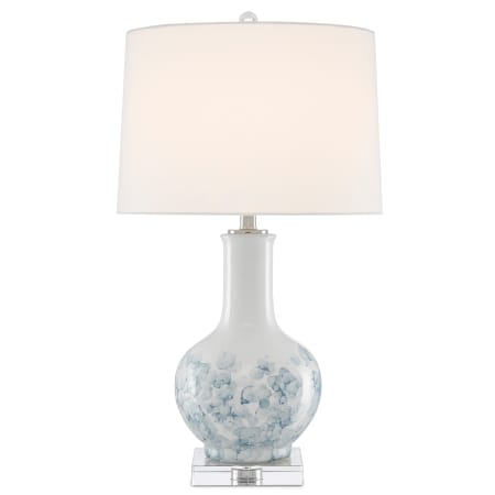 A large image of the Currey and Company 6000-0581 White / Blue / Clear / Polished Nickel
