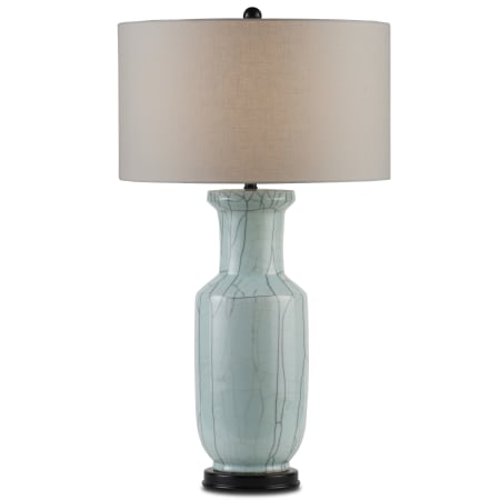 A large image of the Currey and Company 6000-0812 Celadon Crackle / Satin Black