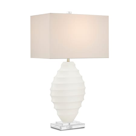 A large image of the Currey and Company 6000-0815 White / Clear / Polished Brass