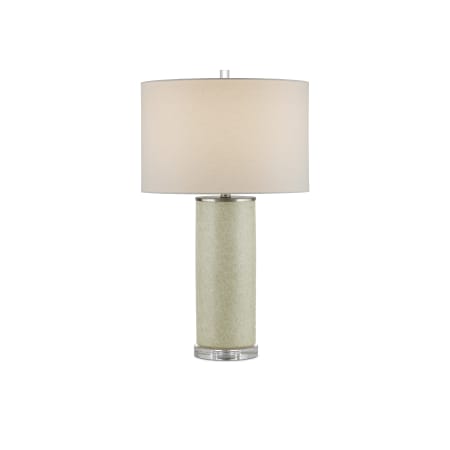 A large image of the Currey and Company 6000-0938 Green / Off-White / Clear / Satin Nickel