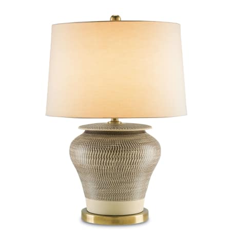 A large image of the Currey and Company 6276 Cream with Brown / Antique Brass