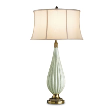 A large image of the Currey and Company 6301 Antique Green Crackle Porcelain/ Antique Brass