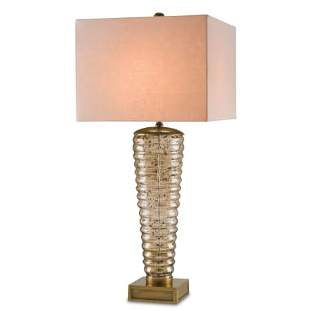 A large image of the Currey and Company 6385 Light Brown Glass / Antique Brass