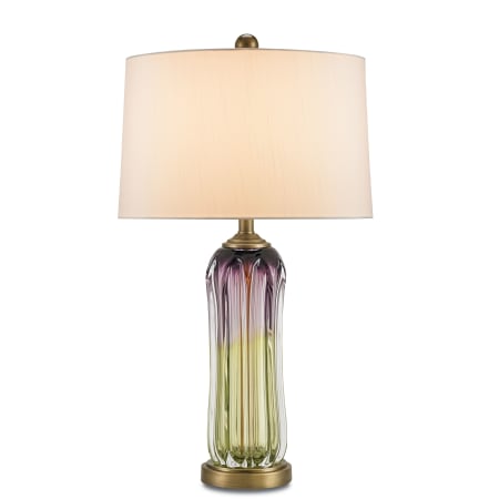 A large image of the Currey and Company 6740 Lavender / Light Green / Antique Brass